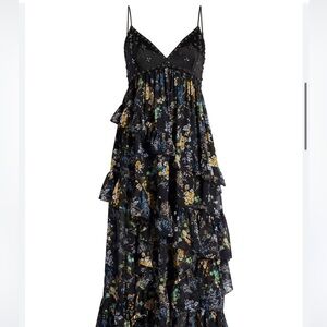 Cinq à Sept Black Floral Maxi Skirt